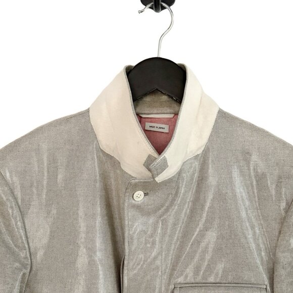 Thom Browne Blue Chambray Coated Cotton Coat - Picture 3 of 14